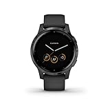 Garmin Vívoactive 4S - Smartwatch fitness GPS sottile e impermeabile con piani di allenamento ed esercizi animati, 20 app sportive, 7 giorni di autonomia, Nero (Black Slate), 40 mm