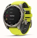 Garmin FENIX 8-47 MM, SOLARE, ZAFFIRO TITANIO CON FASCIA IN SILICONE AMPYELLOW/GRAFITE