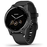 Garmin Vívoactive 4S - Smartwatch fitness GPS sottile e impermeabile con piani di allenamento ed esercizi animati, 20 app sportive, 7 giorni di autonomia, Nero (Black Slate), 40 mm